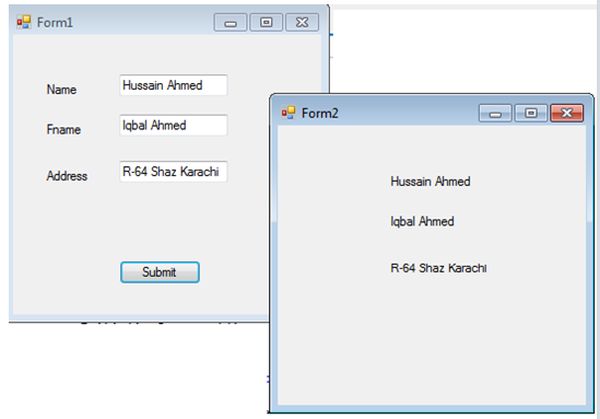 pass From Form1 to Form 2